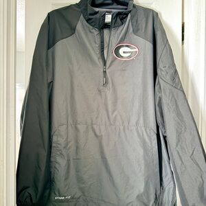 Georgia Nike Men's Black and Gray Windbreaker